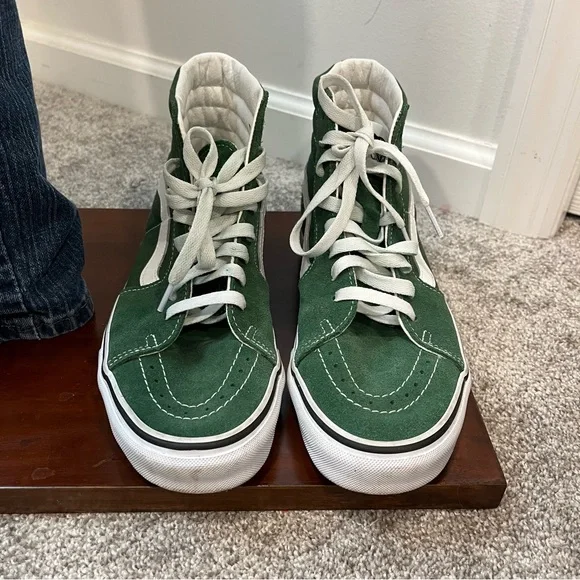 VANS Sk8-Hi Green/White Classic High Top Skate Sneakers Men Size 8/Women 9.5 - Picture 2 of 10